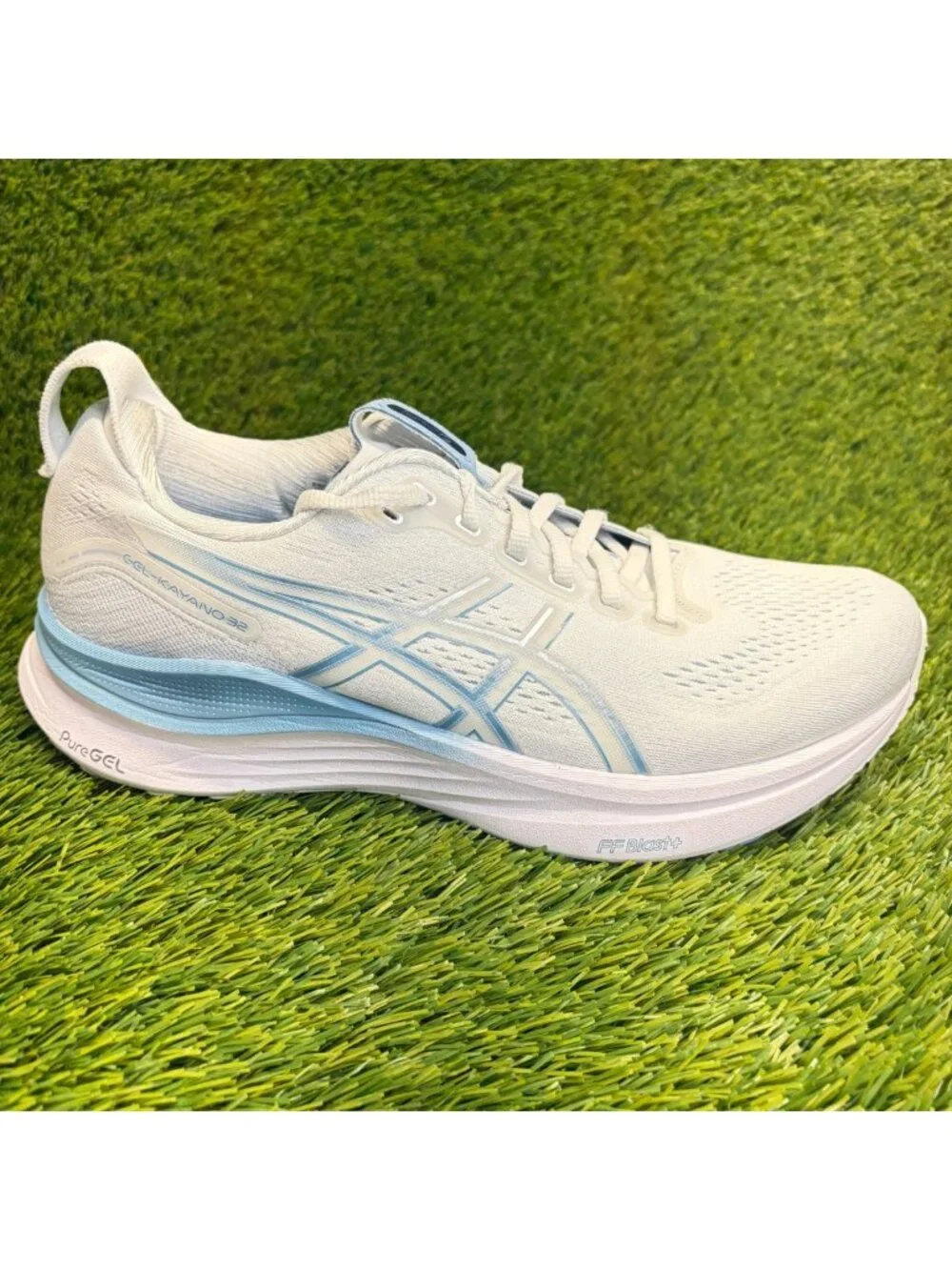 Asics Gel Kayano 32 Mens Size 9 White Blue Athletic Running Shoes Sneakers